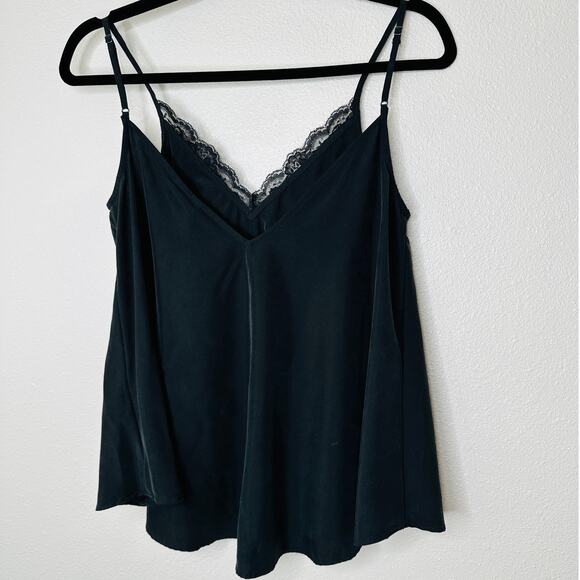 NWT Zara TRF Collection Black Lace Trim Flowy Cami Top XS - Picture 4 of 10